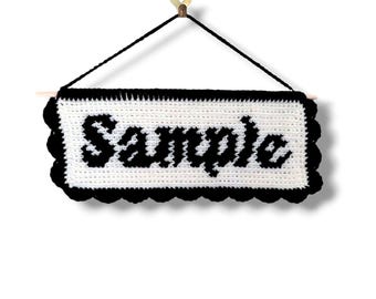 Custom Crochet Tapestry | Custom Wall Hanging Tapestry | Cursive Font Crochet