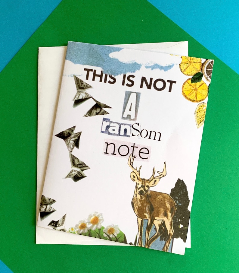 Ransom Note Letter Greeting Card Funny Ransom Blank Note - Etsy