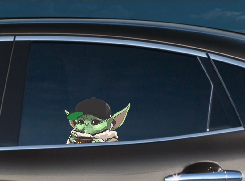 Baby Yoda Swag Peek Peeking Peekers Window Vinyl Car Bumper Etsy