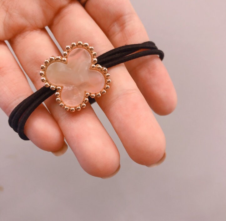 Women Fashion Red Clover Long Hair Scrunchie Elastic Tie Elegant Accessory Gift Amazon.com : Pack of 2 Knotted Bow Hair Scrunchies Elastic  main image 4
