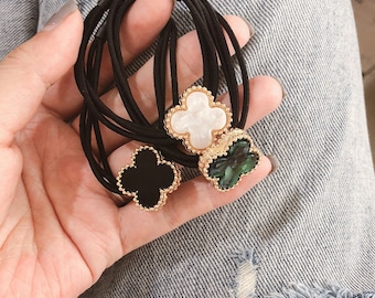 Elastic Rope Four Leaf Clover Hair Ties Hair Scrunchies Ponytail