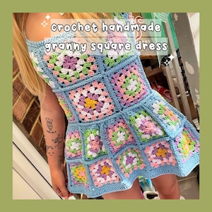 Crochet Dress | Crochet Granny Square Dress | Crochet Clothing | Handmade Dress | Handmade Crochet Dress *PHYSICAL ITEM*
