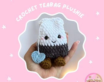 Teabag Plushie | Crochet Teabag Plush | Teabag Teddy | Crochet Teabag | Crochet Food Themed Plushies | Plush Teabag | *PHYSICAL ITEM*