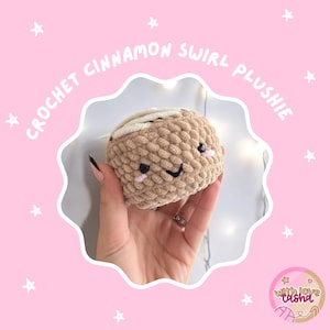 Peluche de remolino de canela / Peluches de comida tejidos a crochet / Rollo de canela / Peluche con temática de comida / Peluches tejidos a crochet *ARTÍCULO FÍSICO*