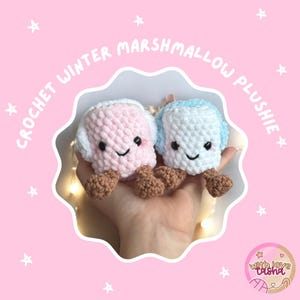 Marshmallows de inverno | Brinquedo de pelúcia de marshmallow | Pelúcia de marshmallow | Par de marshmallows de inverno combinando | Pelúcias de crochê | *ITEM FÍSICO*