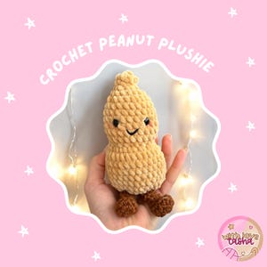 Peanut Plush | Crochet Peanut Plushie | Crochet Plushies | Food Themed Stuffed Toy | Peanut Stuffed Toy | Peanut Teddy | *PHYSICAL ITEM*
