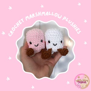 Par de Marshmallows | Brinquedo de Pelúcia de Marshmallow | Pelúcia de Marshmallow | Par de Marshmallows de Crochê Combinando | Pelúcias de Crochê | *ITEM FÍSICO*