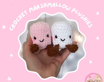 Pair Of Marshmallows | Marshmallow Stuffed Toy | Marshmallow Plush | Matching Crochet Marshmallow Pair | Crochet Plushies | *PHYSICAL ITEM*