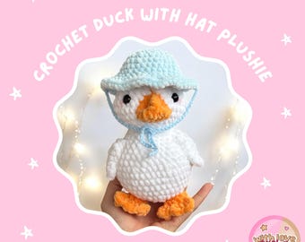 Ente Plüsch | Gehäkelte Ente Plüsch | Kuscheltiere | Ente Plüschi | Ente mit Hut Plüsch | Gehäkelte Ente Spielzeug | Gefüllte Ente | *PHYSIKALISCHER ARTIKEL*