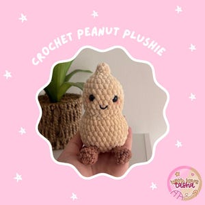 Peluche de cacahuete / Peluche de cacahuete de ganchillo / Peluches de ganchillo / Juguete de peluche con temática de comida / Juguete de peluche de cacahuete / Peluche de cacahuete / *ARTÍCULO FÍSICO*