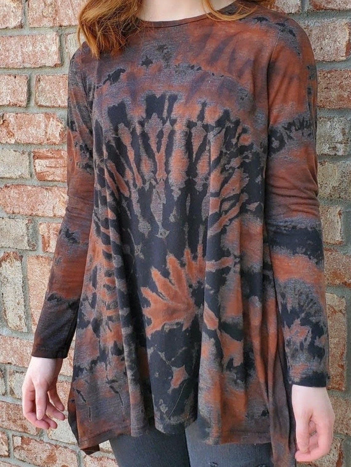 UpCycled Black and Brown Tie Dyed Shirt | Etsy