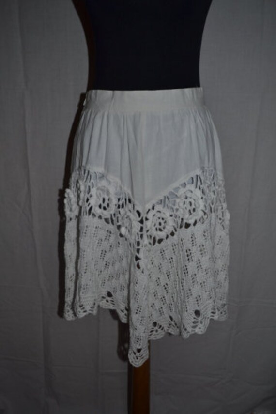 CS-8009-6 Openwork Knit Skirt Cream