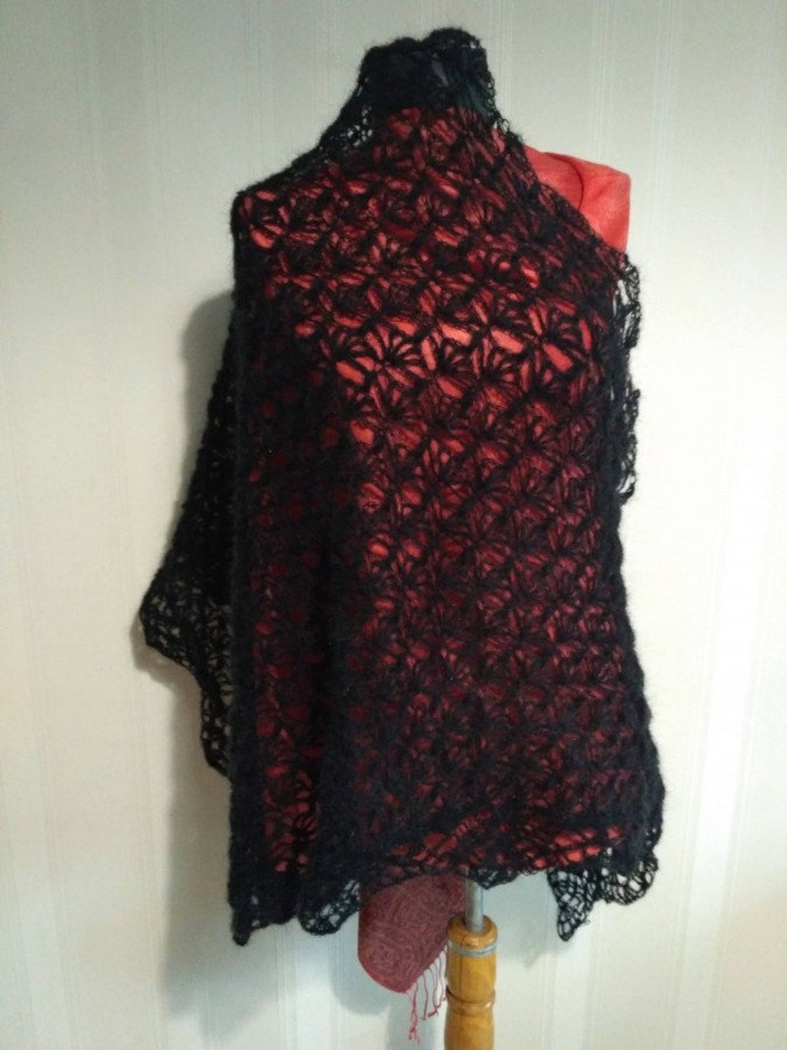 Shawl Tippet Irish Lace Crochet Floral Palantinecrochet Shrug Etsy