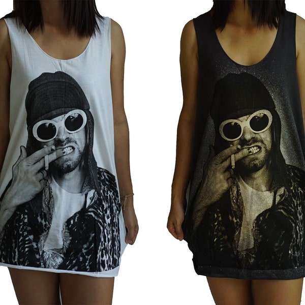 Kurt Cobain // Straight Cut // Tank-Top // Singlet // Vest // Sleeveless T-Shirt // Acid Wash // Men's // Women's // Unisex