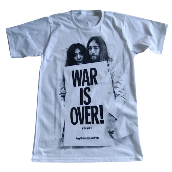 John Lennon // Yoko Ono //  T-Shirt // Men's // Women's // Unisex // Bleached // Acid Wash
