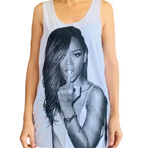 Rihanna // Straight Cut // Tank-Top // Singlet // Vest // Sleeveless T-Shirt // Acid Wash // Men's // Women's // Unisex