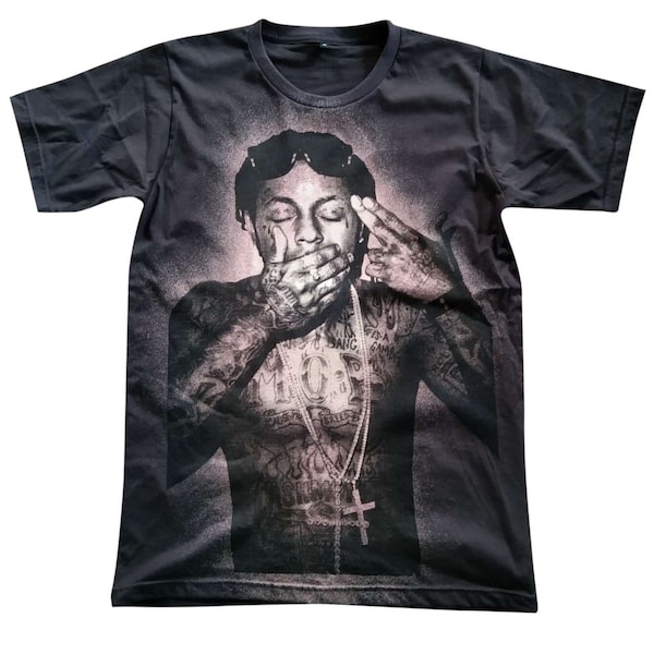 Lil Wayne // Camiseta // Hombre // Mujer // Unisex // Blanqueado // Lavado ácido
