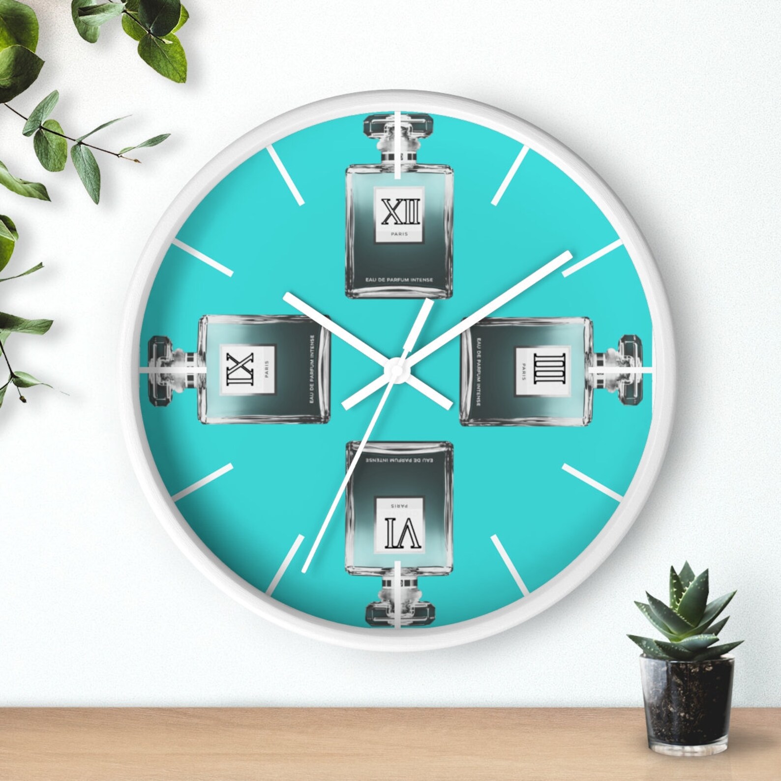 Teal Home Decor Teal Wall Clock Teal Coco Wall Decor Teal Etsy