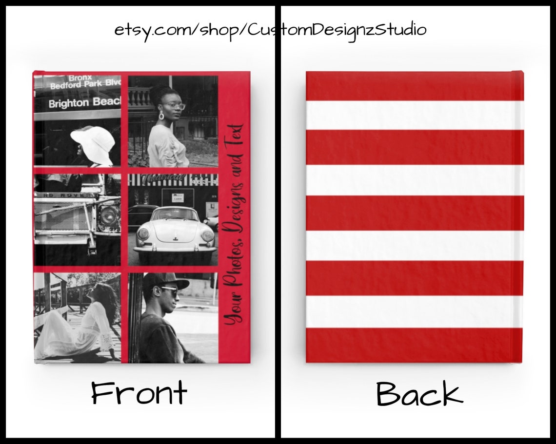 Custom Red Journal Journal Gift Personalized Journal Photo Etsy