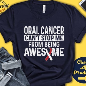Oral Cancer Shirt | Oral Cancer Awareness | Red and White Ribbon | Fighter | Warrior | Surgery | Recovery | Cant Stop | Tank Hoodie | A1182