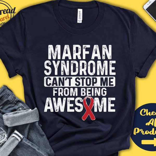 Marfan Syndrome Shirt | Marfan Syndrome Awareness | Red Ribbon | Fighter | Warrior | Surgery | Recovery | Cant Stop | Tank Hoodie | A0910