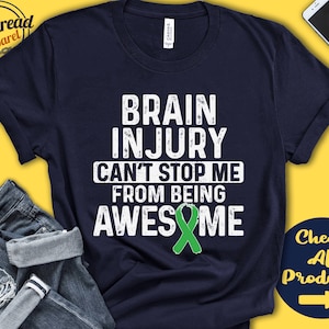 Brain Injury Shirt | Brain Injury Awareness | Green Ribbon | Fighter | Warrior | Surgery | Recovery | Cant Stop | Tank Hoodie | A1024
