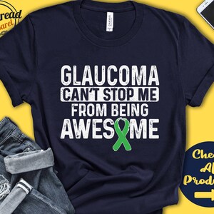 Glaucoma Shirt | Glaucoma Awareness | Green Ribbon | Fighter | Warrior | Surgery | Recovery | Cant Stop | Tank Hoodie | A1030