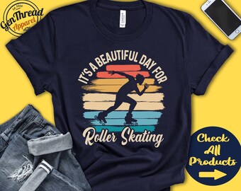 Rolschaatsshirt | Mooie dag om te rolschaatsen | Rolschaatscadeau | Feest | Outfit | Heren | Schaatssporten | Tanktop met capuchon | A1852