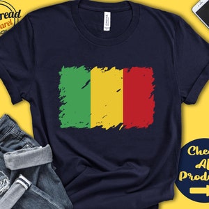 Camiseta con la bandera de Mali / Regalo para malienses / Orgullo maliense / Raíces malienses / Camiseta con la bandera de África Occidental / Sudadera sin mangas / F0103