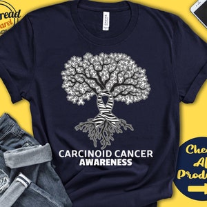Carcinoid Cancer Shirt | Carcinoid Cancer Awareness | Tree Of Life | Zebra Ribbon | Fighter | Warrior | Recovery  Tank Hoodie | A3644