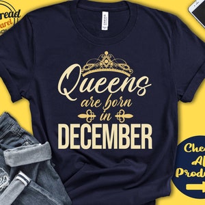 Queens Are Born In December Birthday Shirt | Gift | December Queen | December Women Shirt | December Bday | Women Girl Tank Hoodie | A0876