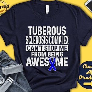 Shirt met tubereuze sclerosecomplex | TSC-bewustzijn | Blauw lint | Vechter | Krijger | Chirurgie | Herstel | Kan niet stoppen | Tanktop met capuchon | A0945