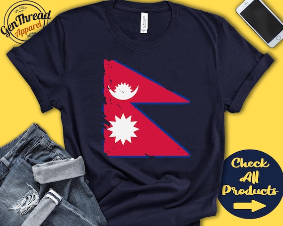 Nepalese Nepali Flag T-Shirt | Vintage Made In Nepal Gift Nepalese Nepali Flag T-Shirt | Vintage Made In Nepal Gift