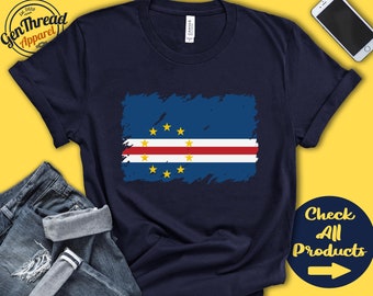 Koszulka z flagą Republiki Zielonego Przylądka | Prezent dla mieszkańców Republiki Zielonego Przylądka | Duma z dumy Republiki Zielonego Przylądka | Koszulka z flagą Republiki Zielonego Przylądka | Bluza z kapturem | F0028
