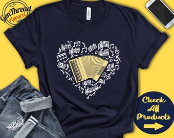 Accordion Player Shirt | Accordion Gift | Accordionist | Tee | Wind | Musician | Music Lover Heart | Instrument | Tank Hoodie | A2577