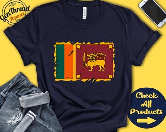 Camiseta con la bandera de Sri Lanka / Regalo para los habitantes de Sri Lanka / Orgullo de Sri Lanka / Camiseta con la bandera del sur de Asia / Sudadera con capucha / F0163