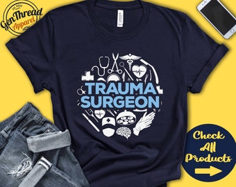 Traumakirurgskjorta | Traumakirurgpresent | Akutkirurg | Present till kirurg | Läkare | Bästa kirurg | Examen | Linne | Luvtröja | A0283