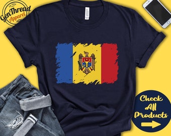 Maglietta con bandiera della Moldavia / Regalo per moldavi / Orgoglio moldavo / Radice moldava / Maglietta con bandiera europea / Felpa con cappuccio / F0110