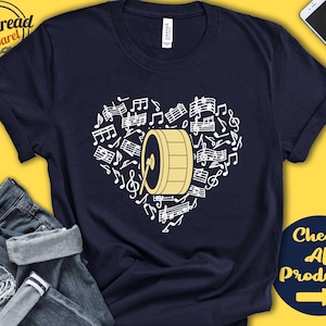 Bass Drum Player Shirt | Bass Drummer Gift | Drum and Bass | Percussion | Musician | Music Lover Heart | Marching Band | Tank Hoodie | A2543