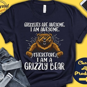 Grizzly Bear Shirt | Grizzly Bear Lover | Gift | Zoo | Zoologist | Zoology | Mammalogist | Funny Cool Awesome Animal | Tank Hoodie | A3151