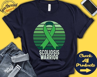 Scoliosis Shirt | Scoliosis Awareness | Green Ribbon | Warrior | Fighter | Surgery | Recovery | Tank Hoodie | A1255