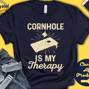 Cornhole Shirt | Cornhole Is My Therapy | Cornhole Player Gift| Cornhole Tee | Hobby | Target Sports | Tank Hoodie | A2188