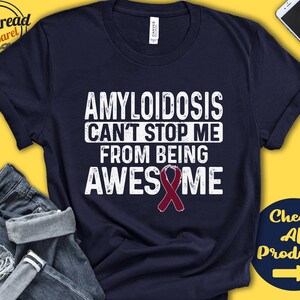 Amyloidosis Shirt | Amyloidosis Awareness | Burgundy Ribbon | Fighter | Warrior | Surgery | Recovery | Cant Stop | Tank Hoodie | A0882