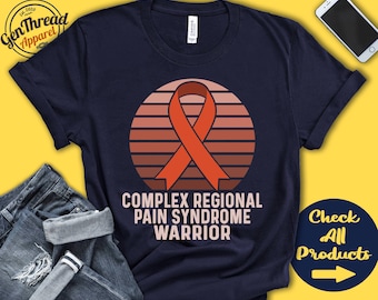 Complex Regional Pain Syndrome Shirt | CRPS Awareness | Orange Ribbon | Warrior | Fighter | Surgery | Recovery | Tank Hoodie | A1445