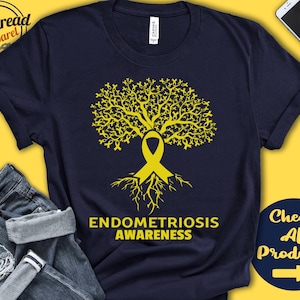 Endometriosis Shirt | Endometriosis Awareness | Tree Of Life | Yellow Ribbon | Fighter | Warrior | Surgery | Recovery  | Tank Hoodie | A2922