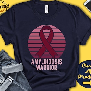 Amyloidosis Shirt | Amyloidosis Awareness | Burgundy Ribbon | Warrior | Fighter | Surgery | Recovery | Tank Hoodie | A1387