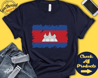 Cambodia Flag Shirt | Gift For Cambodian Gift | Proud Cambodian Pride | South East Asia Flag Country Shirt | Tank Hoodie | F0029