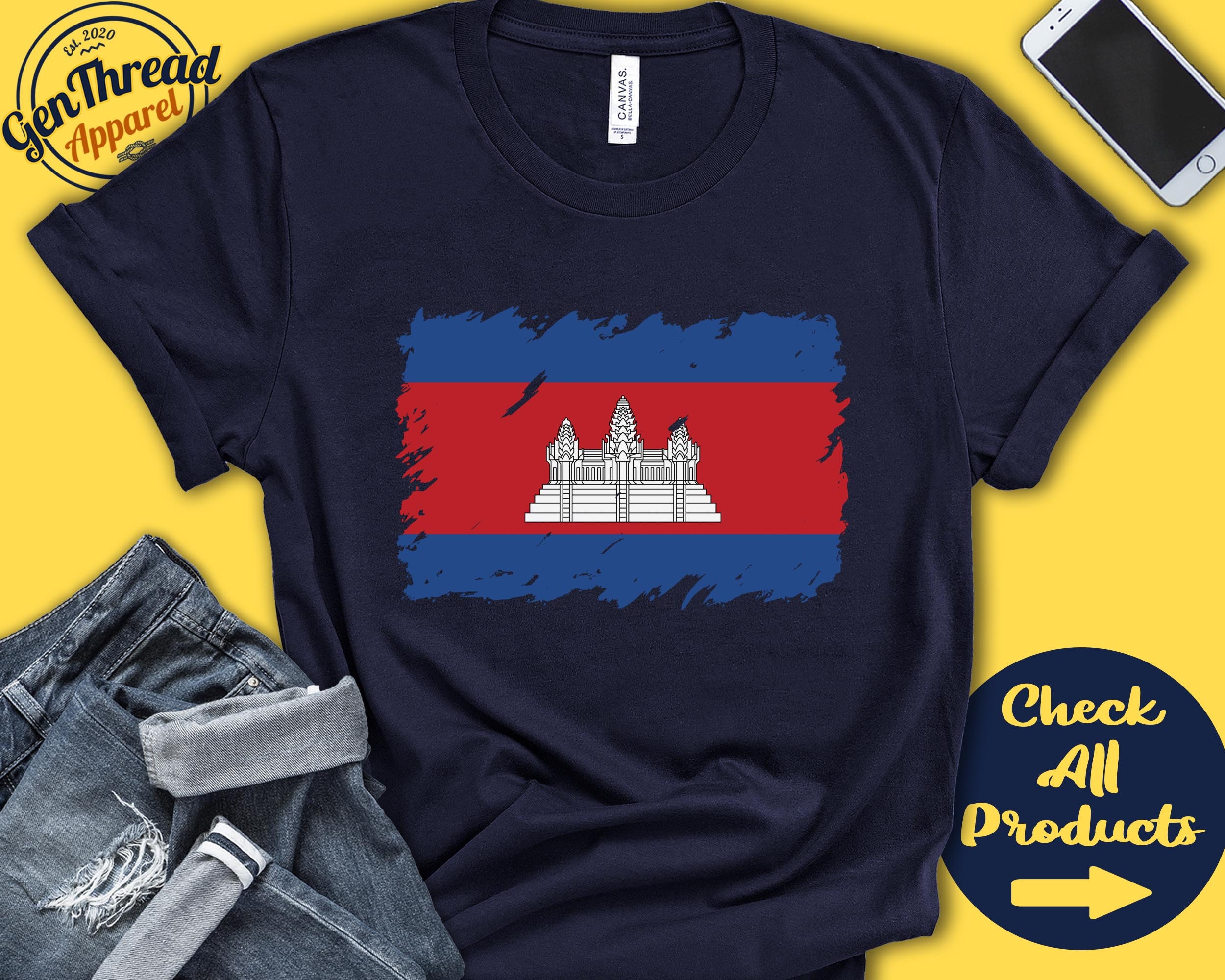 Cambodia Flag Shirt Gift for Cambodian Gift Proud