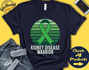 Kidney Disease Shirt | Kidney Disease Awareness | Green Ribbon | Warrior | Fighter | Surgery | Recovery | Tank Hoodie | A1252