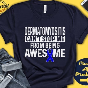 Shirt dermatomyositis | Bewustzijn van dermatomyositis | Blauw lint | Vechter | Krijger | Chirurgie | Herstel | Kan niet stoppen | Tanktop met capuchon | A0936